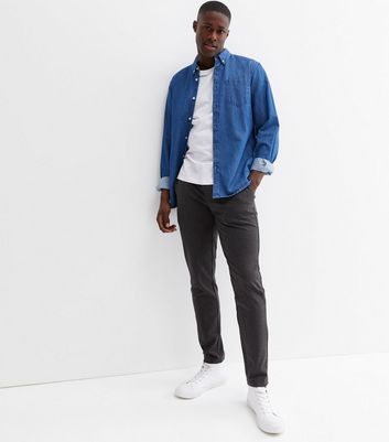 Dark Grey Straight Leg Trousers 