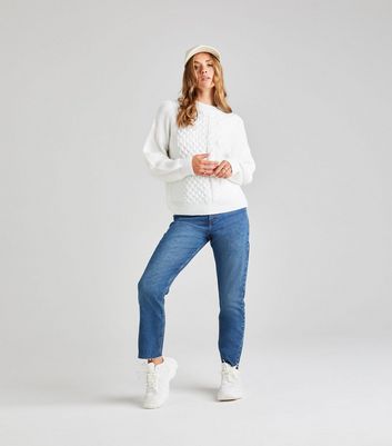 Urban Bliss White Cable Knit Jumper 