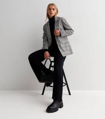 Petite checked outlet blazer