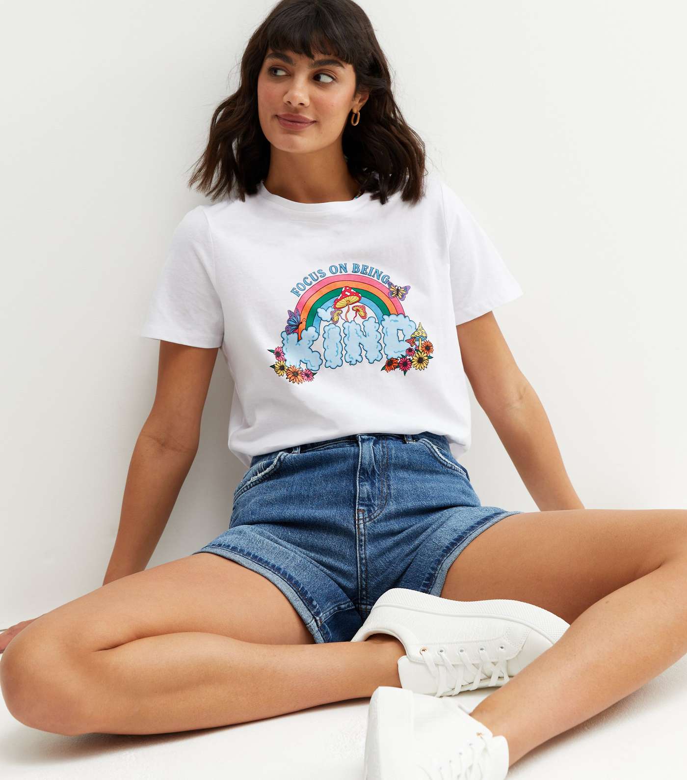 White Rainbow Kind Logo T-Shirt