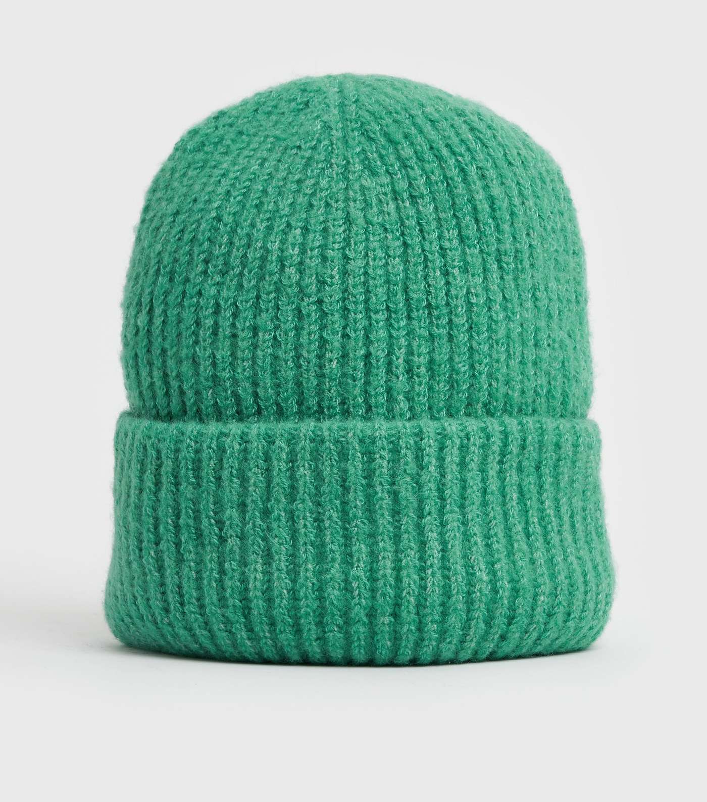 Green Chunky Knit Beanie Image 2