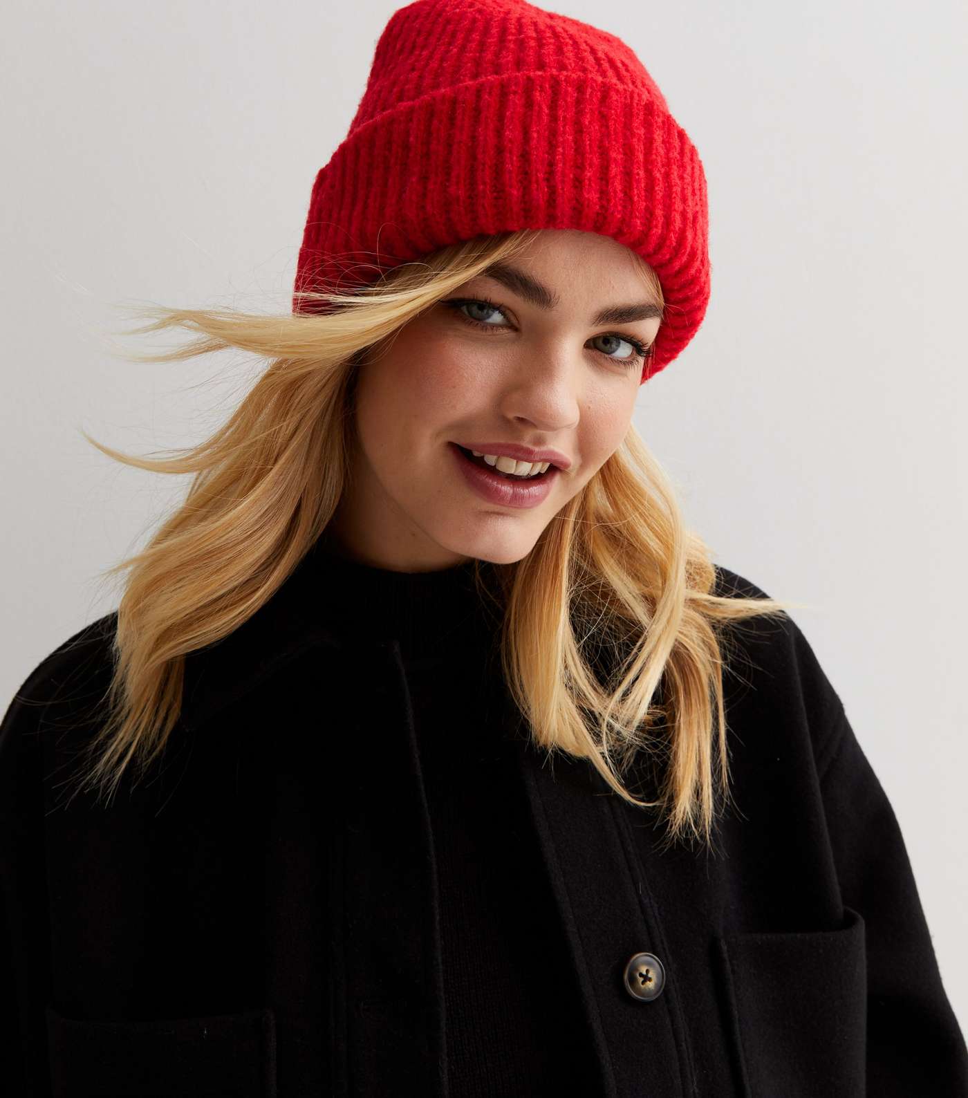 Red Chunky Knit Beanie