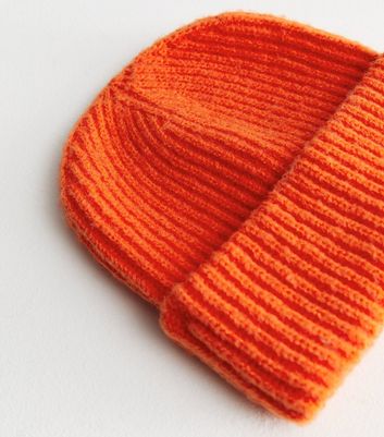 Bright Orange Chunky Knit Beanie | New Look