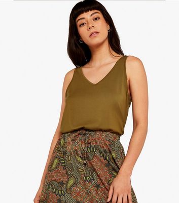 Apricot Khaki Paisley High Waist Midi Skirt New Look