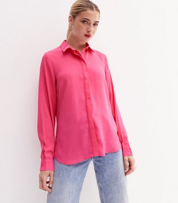 Bright Pink Long Sleeve Shirt