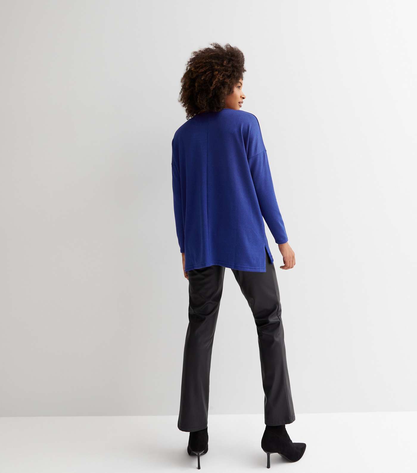 Bright Blue Fine Knit Long Sleeve Top Image 4