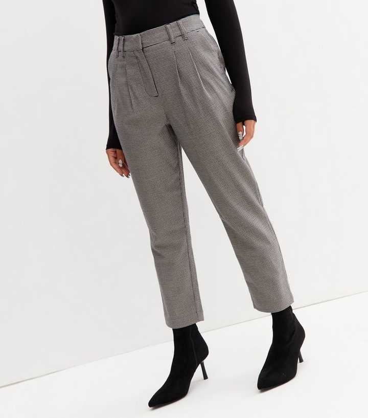 Petite Brown Heritage Check High Waist Tapered Trousers