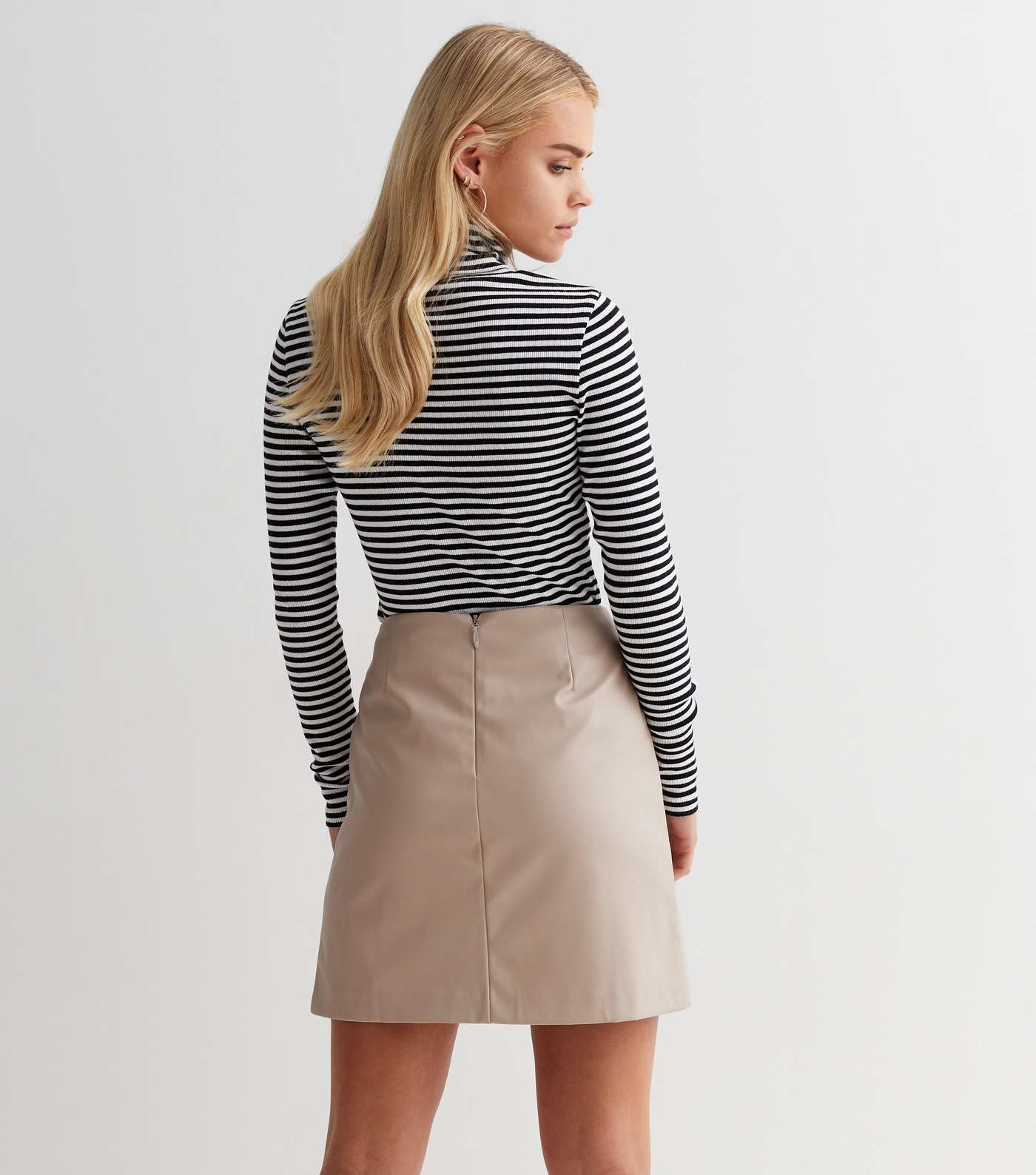 Petite Stone Leather-Look High Waist Skirt Image 4