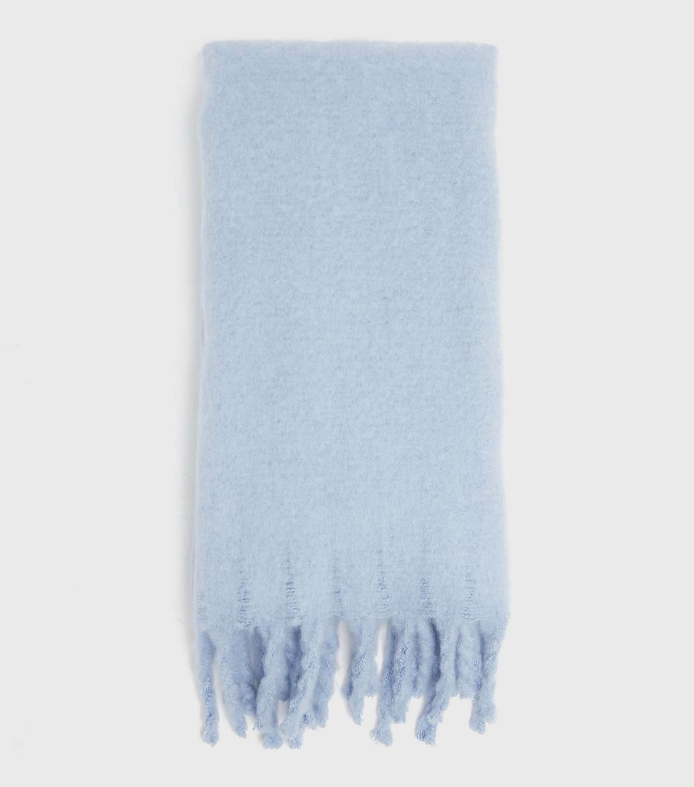 Pale Blue Knit Long Tassel Scarf Image 2