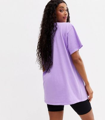 New Look Women's Lilac Plain Crew Neck T-Shirt - L