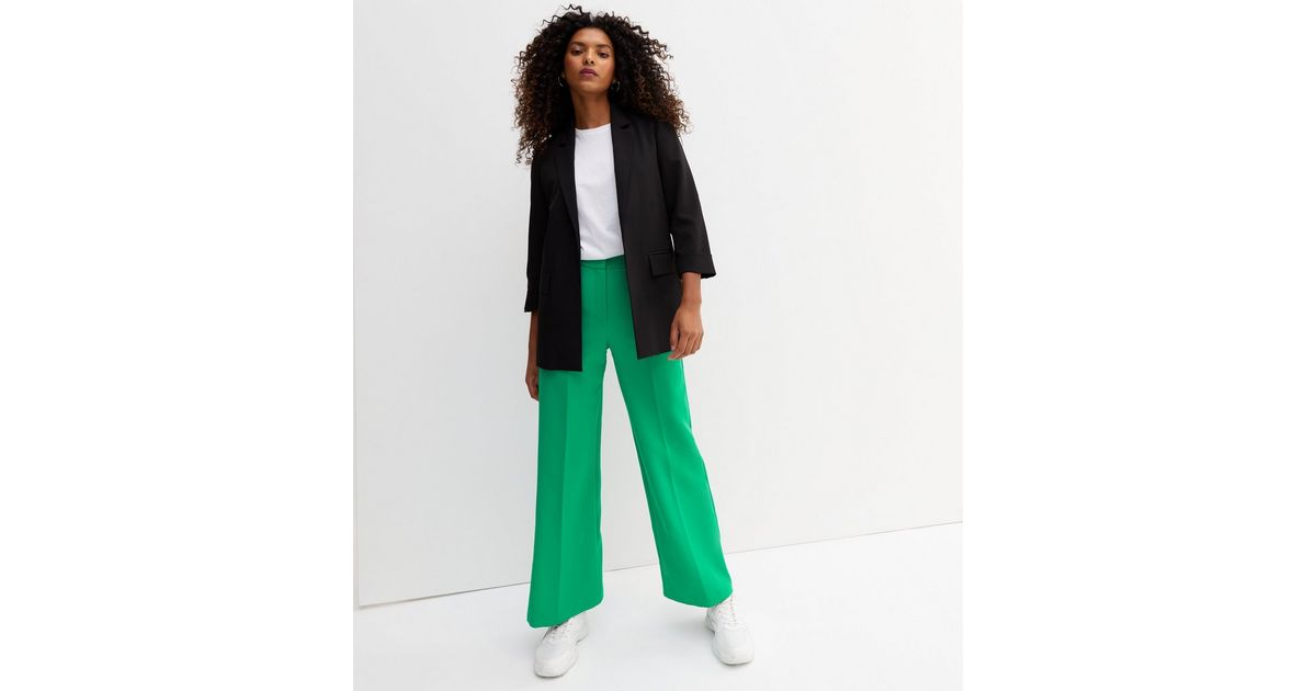 Green Tailored Wide Leg Trousers | New Look