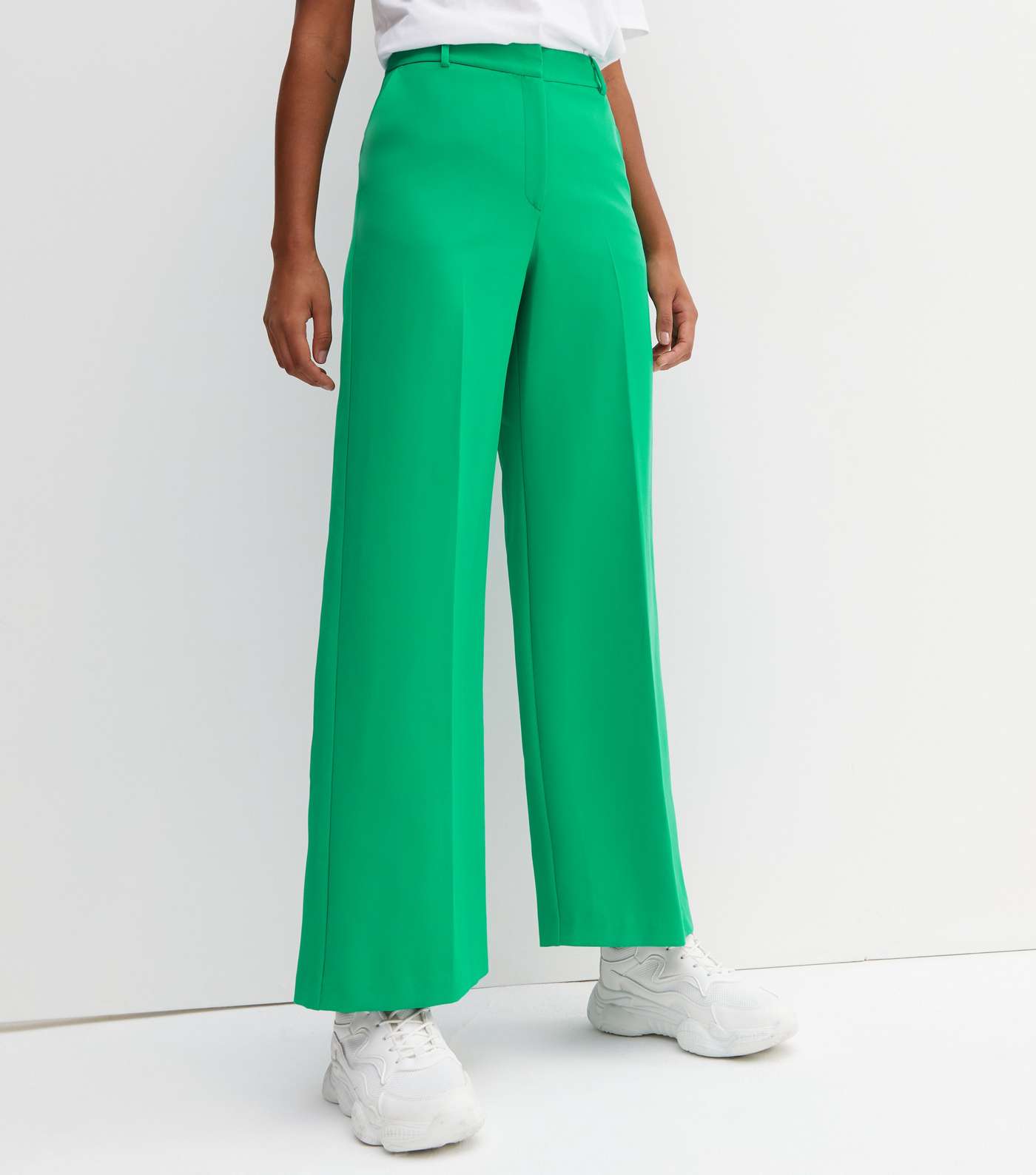 Green Tailored Wide Leg Trousers Image 2