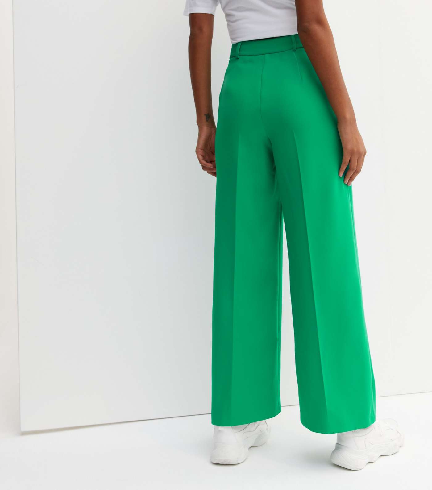 Green Tailored Wide Leg Trousers Image 4