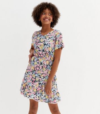 Floral print shop dress for kids