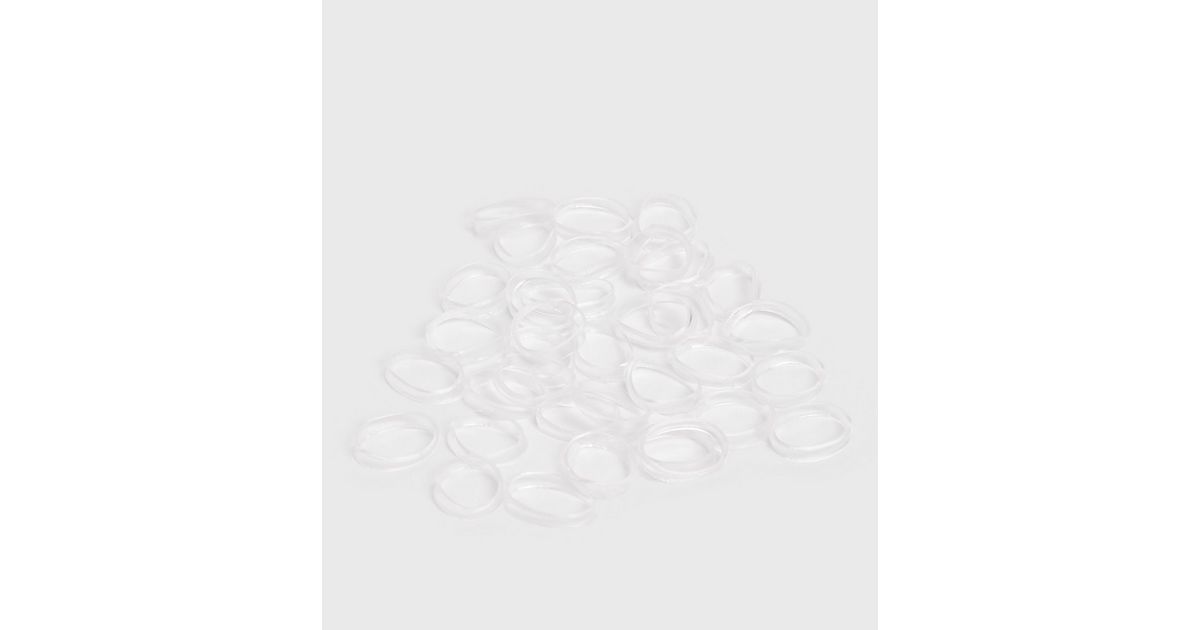 100 Pack Clear Hair Elastics New Look