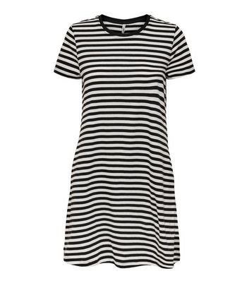 Only Black Stripe Jersey Mini T Shirt Dress New Look