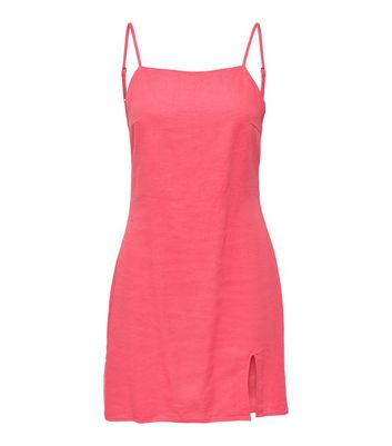 Click to view product details and reviews for Only Coral Linen Blend Strappy Mini Dress New Look.