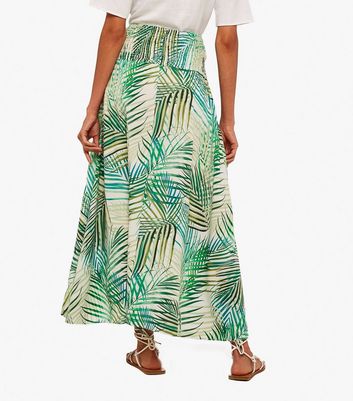 Click to view product details and reviews for Apricot Cream Tropical Midi Wrap Skirt New Look.