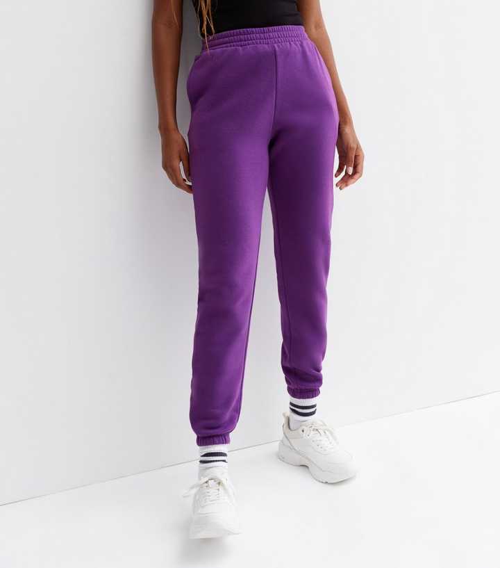 Purple Jersey Cuffed Joggers