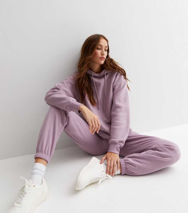 Lilac Jersey Cuffed Joggers