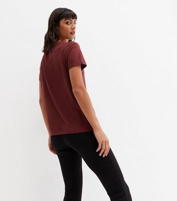 Burgundy crew neck t shirt Clearance