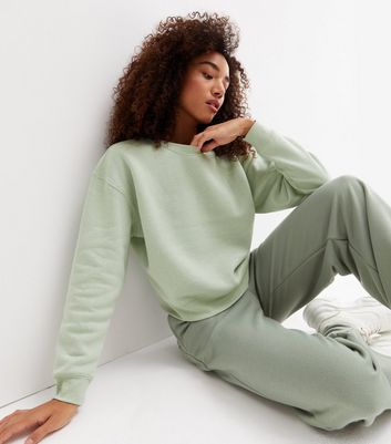 Light Green Crew Neck Sweatshirt | New Look
