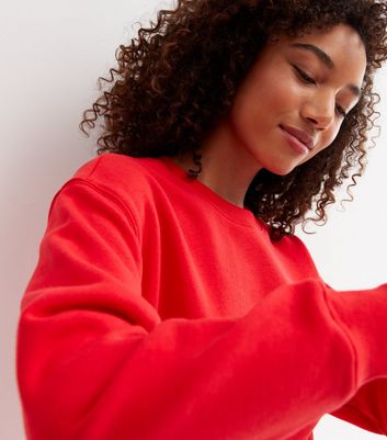 Red Crew Neck Sweatshirt | New Look