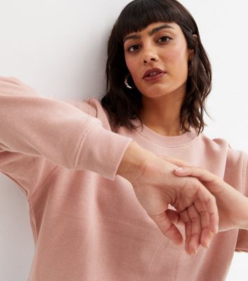 Pale pink crew hot sale neck jumper