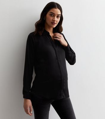 Black button up maternity shirt Clearance