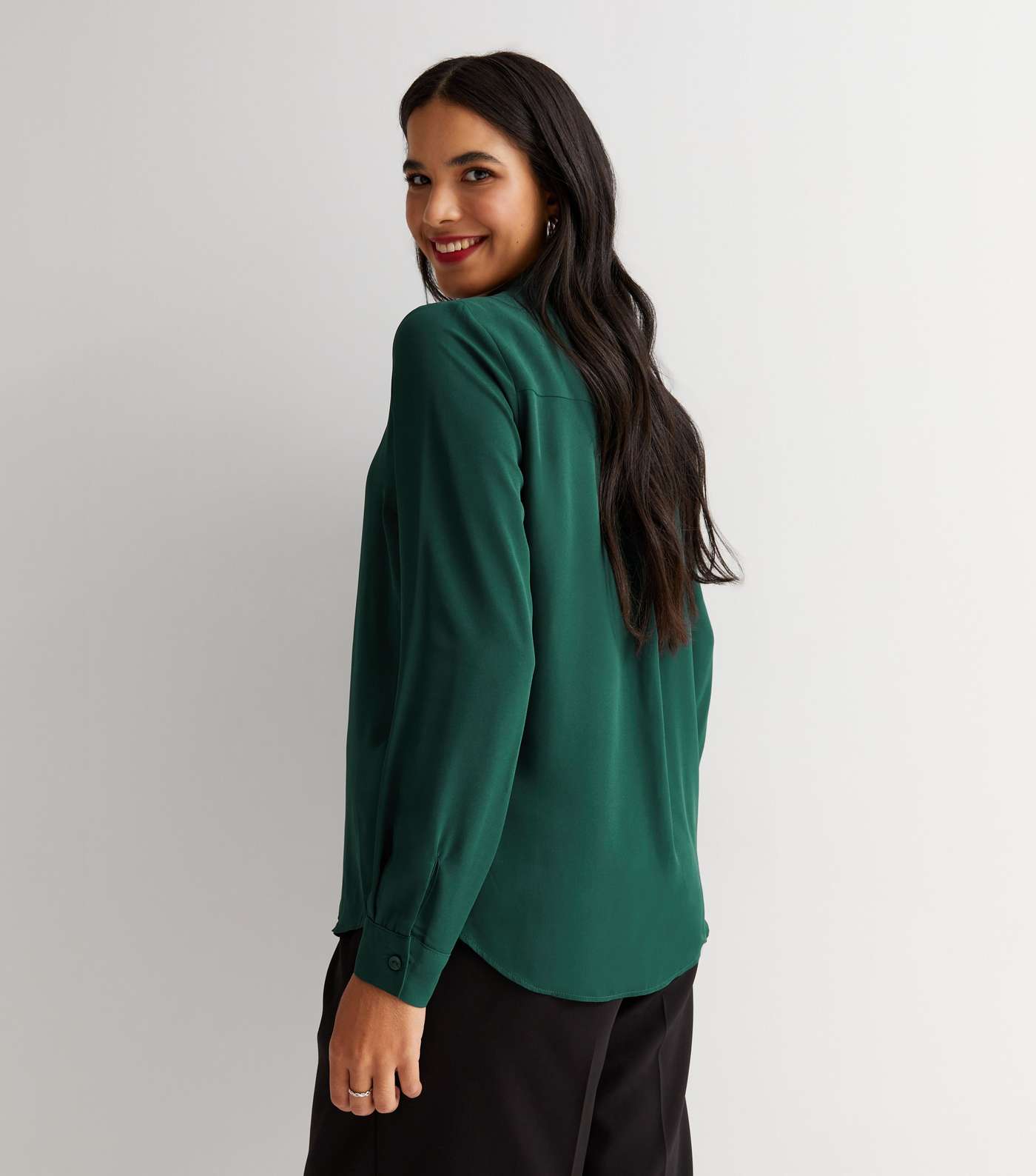 Maternity Dark Green Long Sleeve Shirt Image 4
