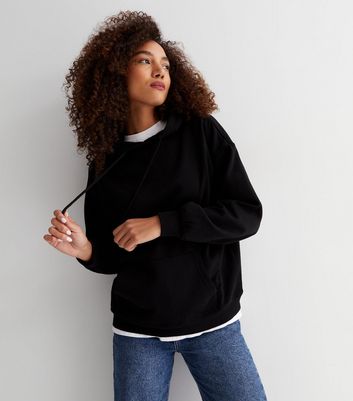 Black Pocket Front Hoodie