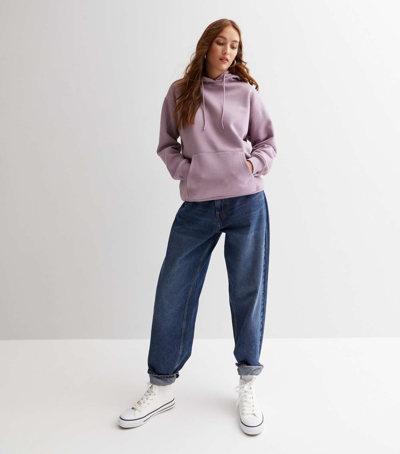 Lilac Pocket Front Hoodie Image 2