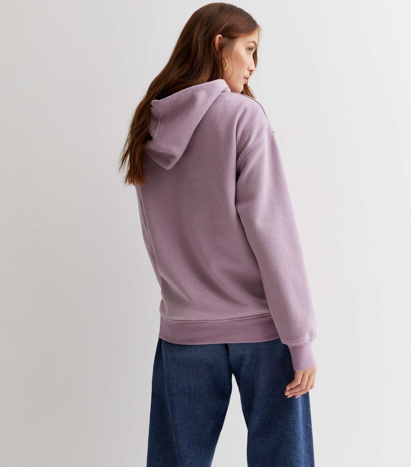Lilac Pocket Front Hoodie Image 4