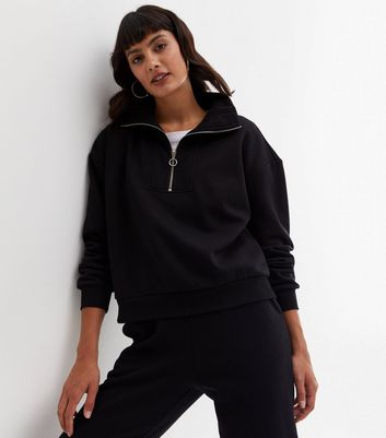 High neck sales zip sweatshirt