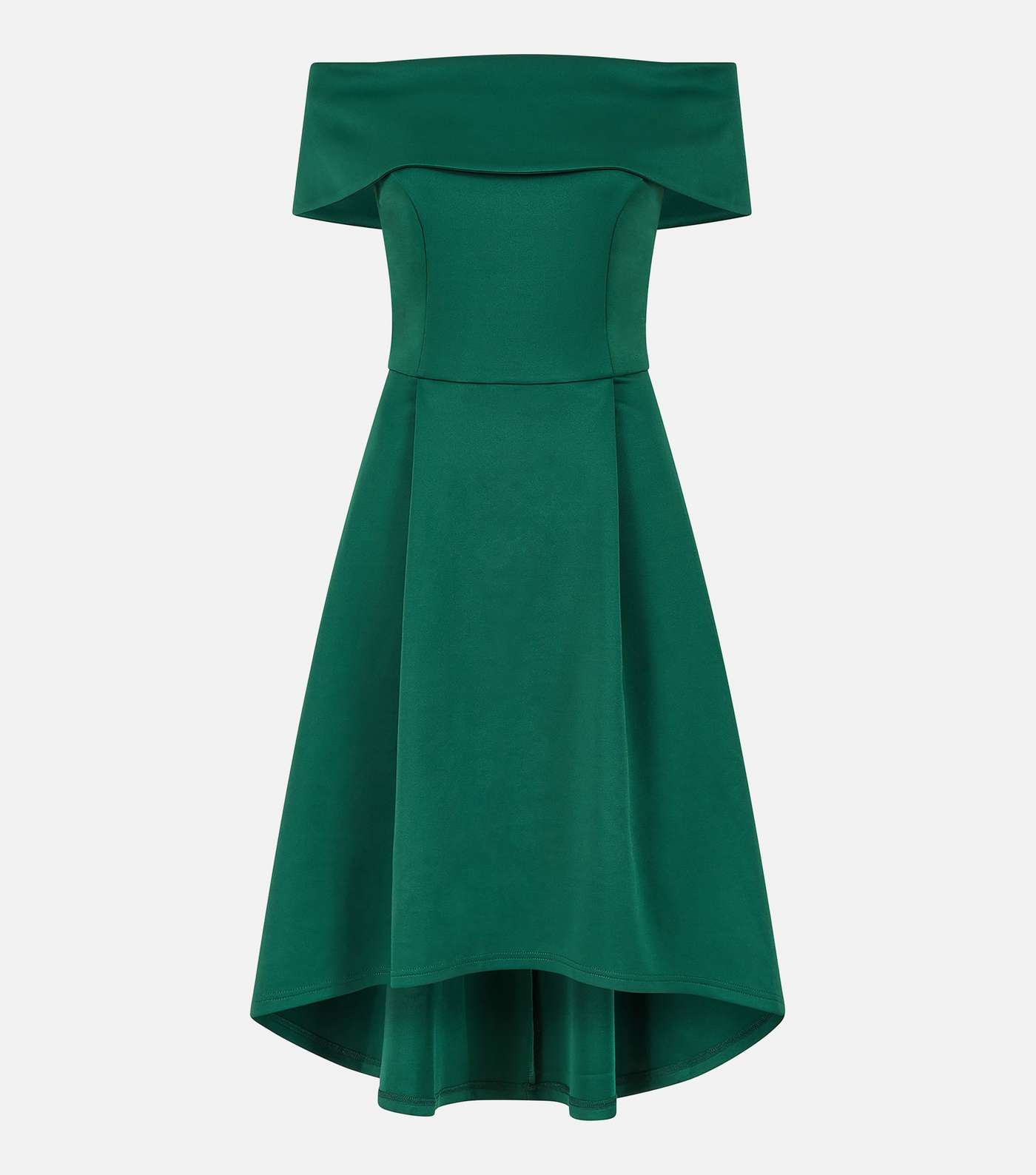 Mela Green Bardot Dip Hem Midi Dress Image 4