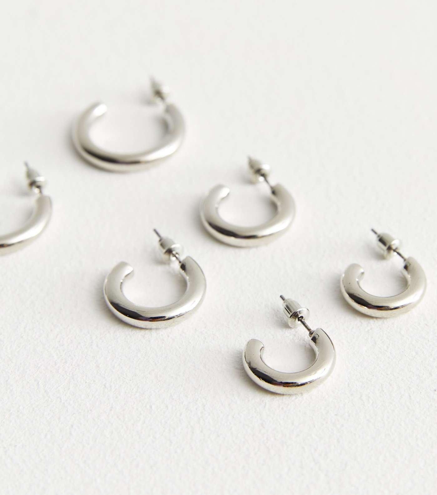3 Pack Silver Hoop Earrings Image 2