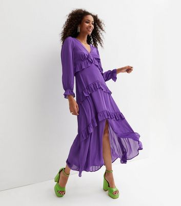 Purple Tulle Princess Long Sleeves Short Prom Dresses, Purple Homecomi –  Lwt Dress