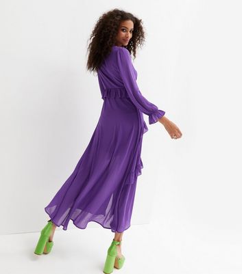 purple long sleeve dress