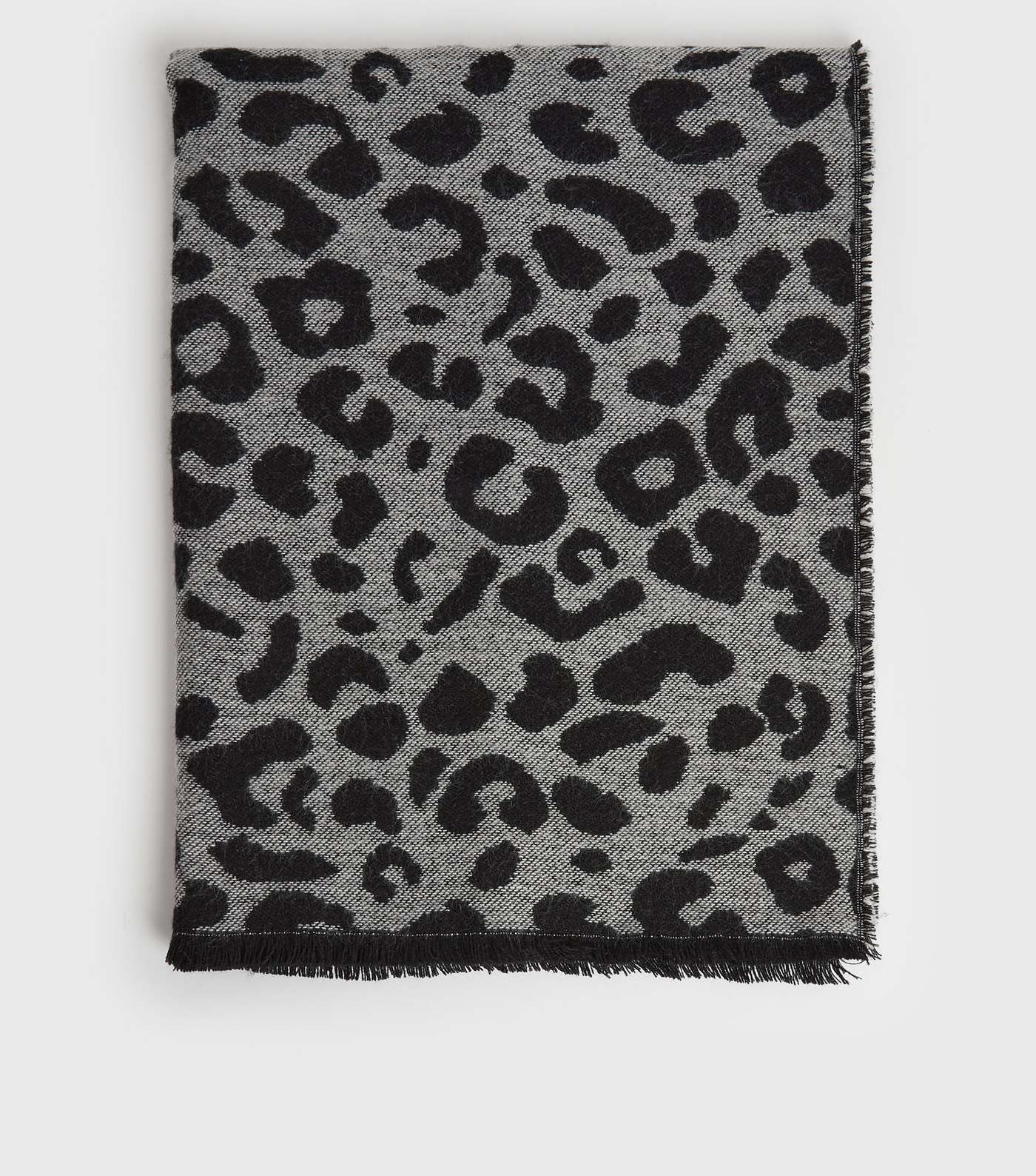 Black Leopard Print Scarf Image 2