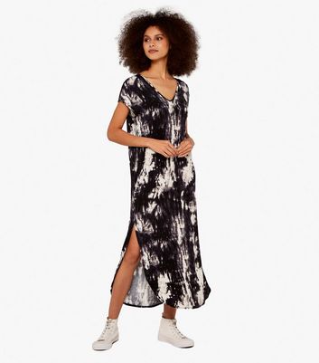 Click to view product details and reviews for Apricot Black Tie Dye Split Hem Midi Dress New Look.