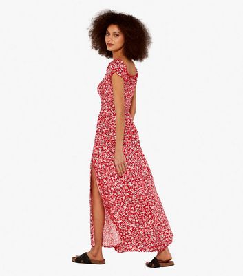 Click to view product details and reviews for Apricot Red Floral Shirred Maxi Dress New Look.