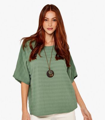 Click to view product details and reviews for Apricot Light Green Textured Necklace Top New Look.