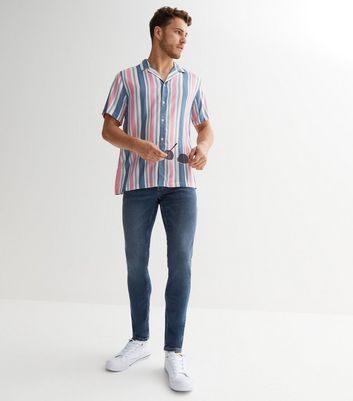 Mens striped store denim jeans