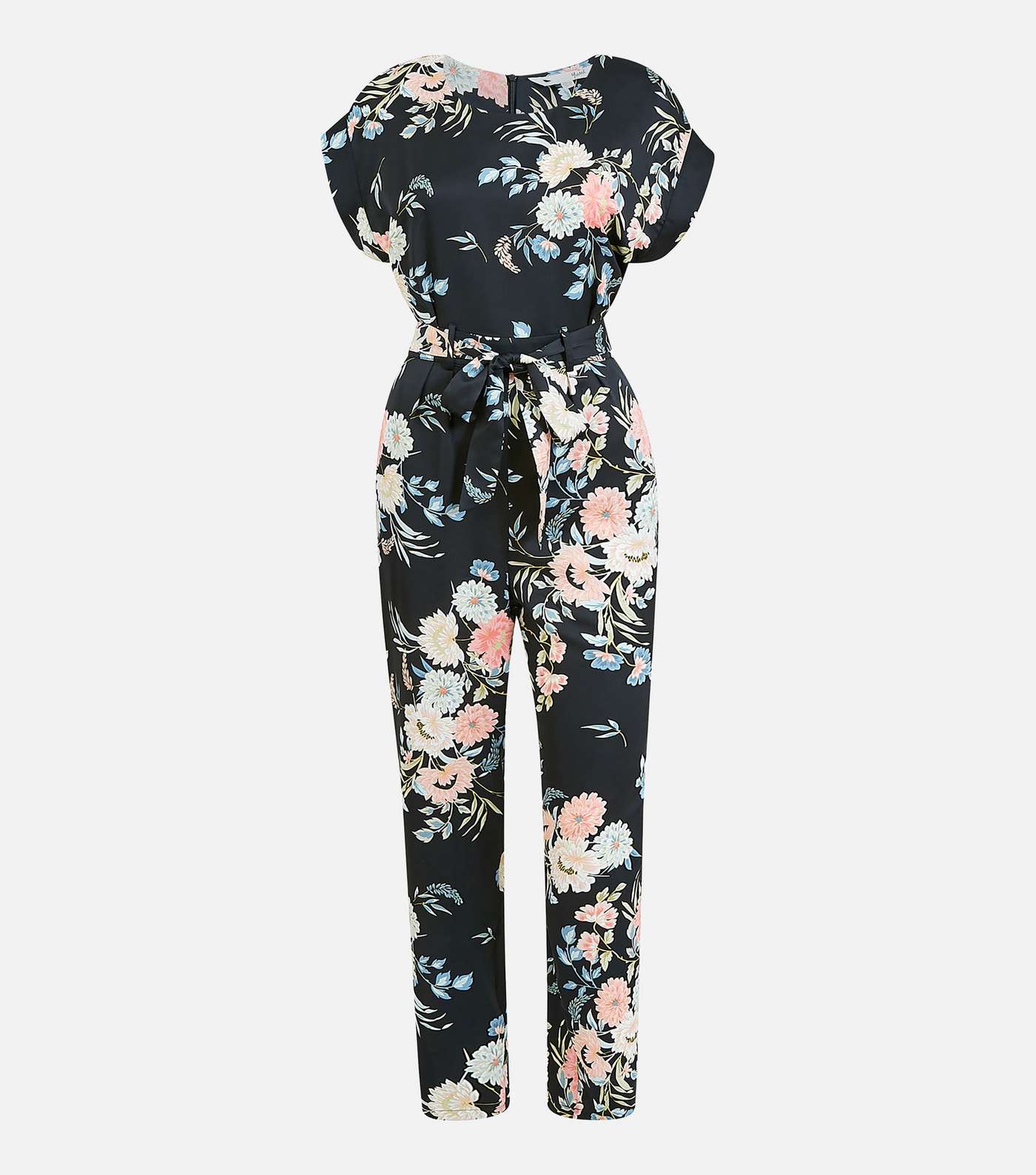 Yumi Black Floral Short Sleeve Jumpsuit Image 4