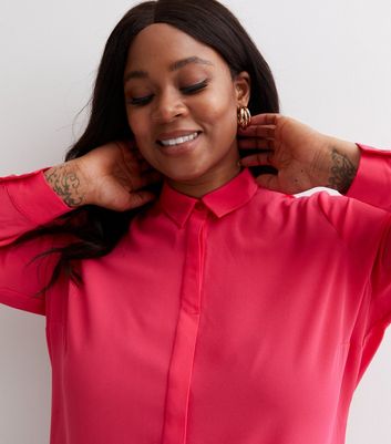 Curves Bright Pink Long Shirt