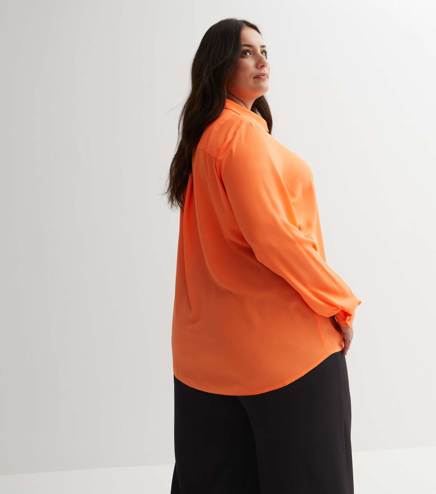Curves Bright Orange Long Shirt Image 4