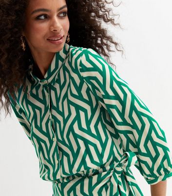 New look green shirt dress best sale