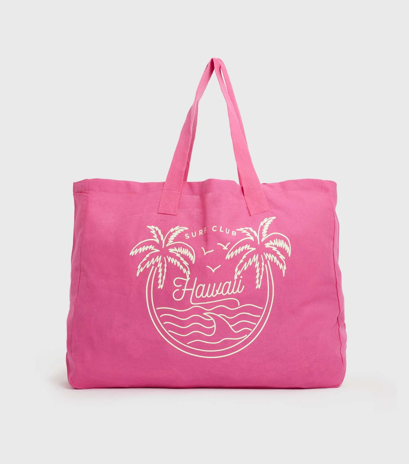 Bright Pink Canvas Hawaii Logo Tote Bag