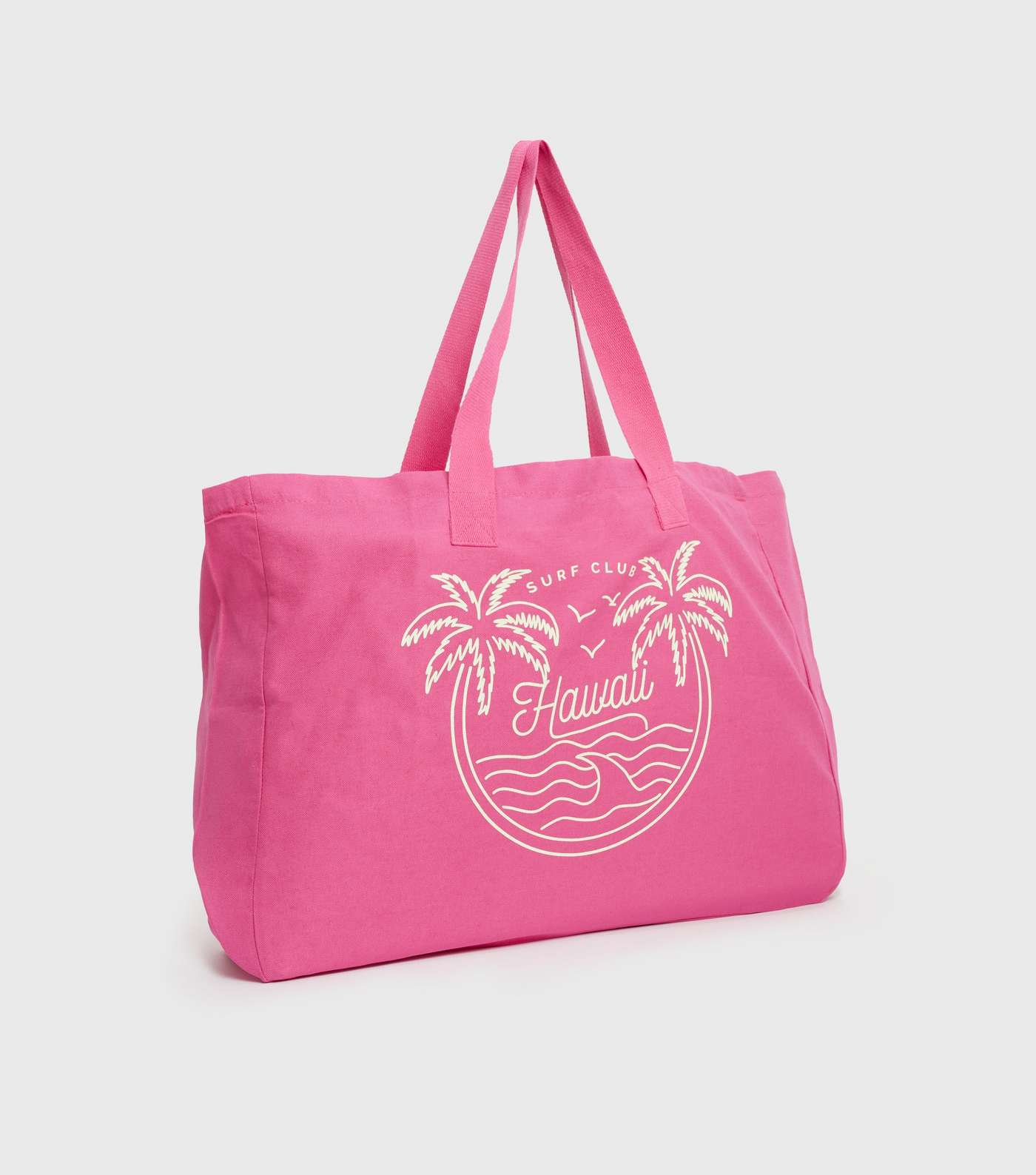 Bright Pink Canvas Hawaii Logo Tote Bag Image 3