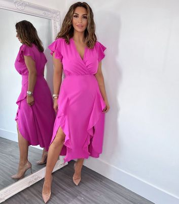 Pink Satin Wrap Shirt Dress – AX Paris